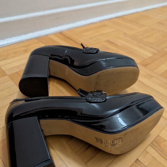 BLACK CHUNKY BLOCK HEELS - Picture 3 of 6